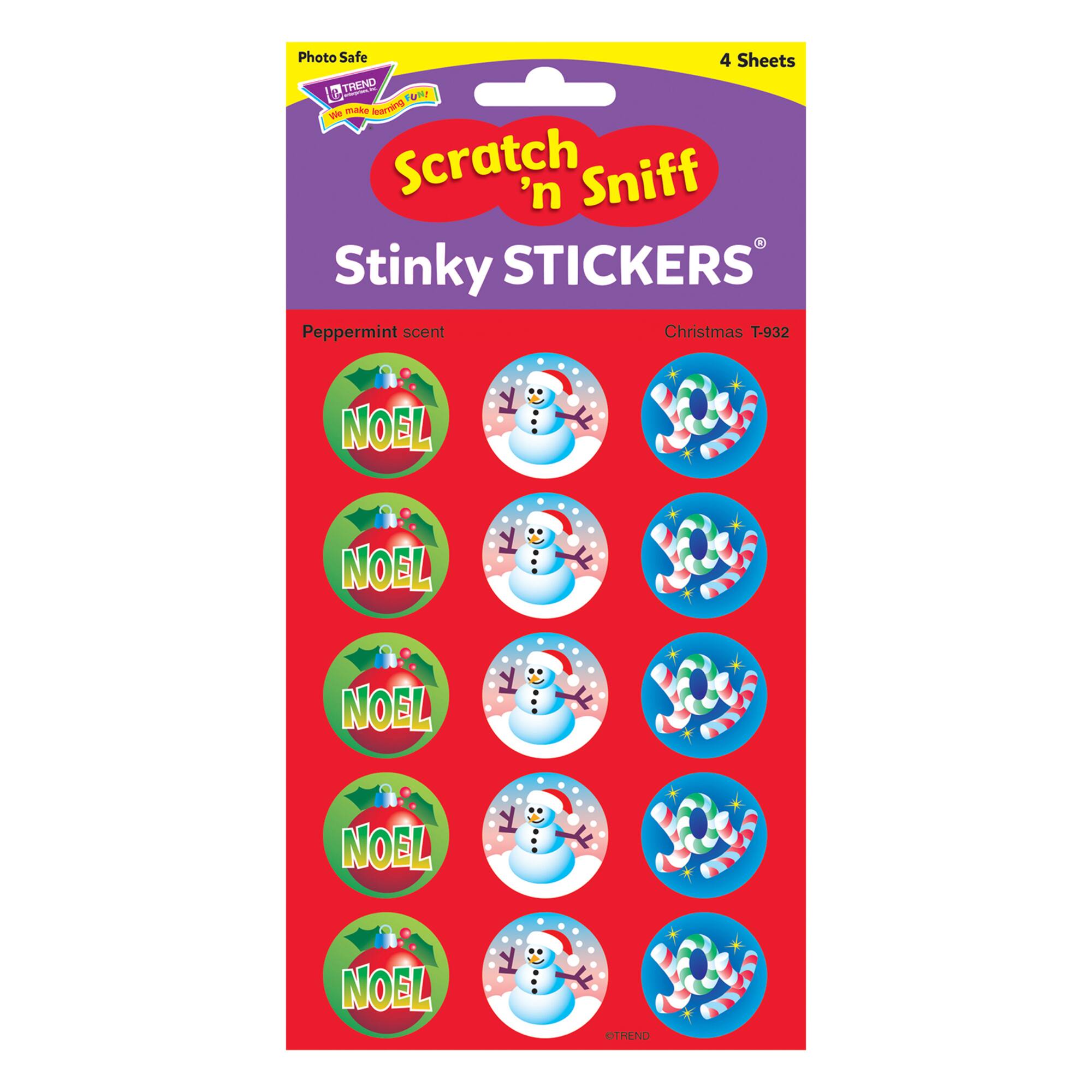 Trend Enterprises® Stinky Stickers® Christmas/Peppermint, 6 Packs of 60ct.